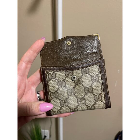 Vintage Gucci Monogram logo G Leather 80s Wallet - Picture 2 of 7